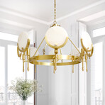 Vendome Glass & Steel Chandelier Light, Gold
