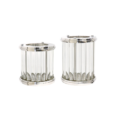 Lucian Lucite & St. Steel Hurricane // Chrome (10.5"L x 10.5"W x 13"H)