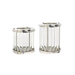 Lucian Lucite & St. Steel Hurricane // Chrome (10.5"L x 10.5"W x 13"H)