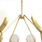 Vendome Glass & Steel Chandelier Light, Gold