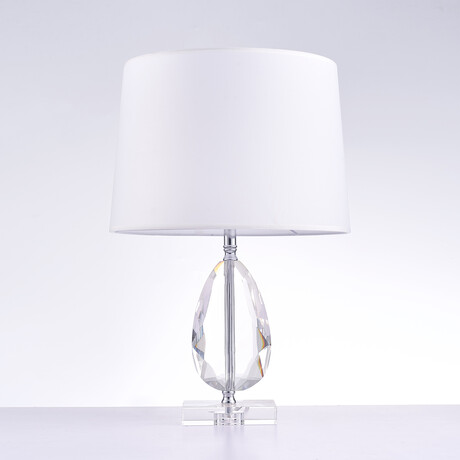 Trento Metal & Acrylic Table Lamp, White/Clear