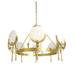 Vendome Glass & Steel Chandelier Light, Gold