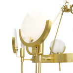 Vendome Glass & Steel Chandelier Light, Gold