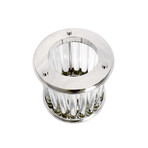 Lucian Lucite & St. Steel Hurricane // Chrome (10.5"L x 10.5"W x 13"H)