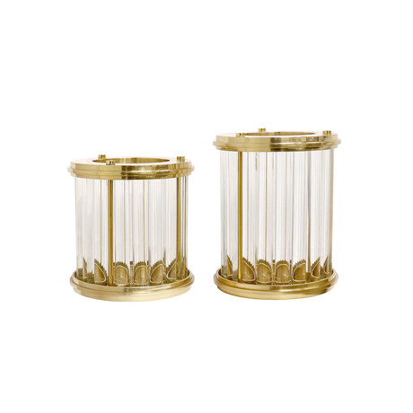 Lucian Lucite & St. Steel Hurricane // Gold (10.5"L x 10.5"W x 13"H)