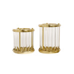 Lucian Lucite & St. Steel Hurricane // Gold (10.5"L x 10.5"W x 13"H)