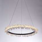 Claire Steel & Glass Chandelier Light, Clear/Black