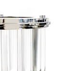 Lucian Lucite & St. Steel Hurricane // Chrome (10.5"L x 10.5"W x 13"H)