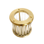 Lucian Lucite & St. Steel Hurricane // Gold (10.5"L x 10.5"W x 13"H)