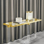 Lucian Lucite & St. Steel Hurricane // Gold (10.5"L x 10.5"W x 13"H)