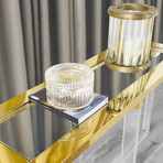 Lucian Lucite & St. Steel Hurricane // Gold (10.5"L x 10.5"W x 13"H)
