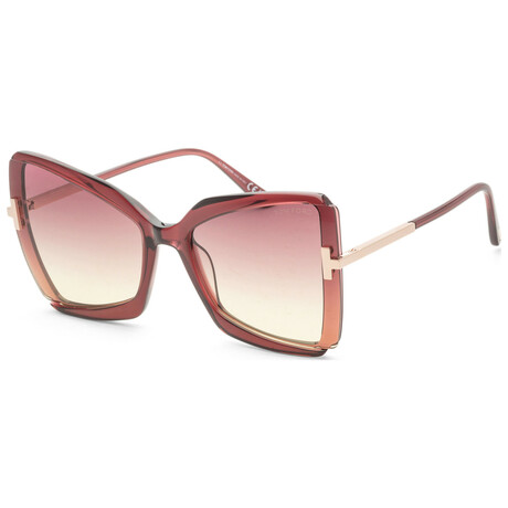 Tom Ford // Women's // FT0766-69T-63 // Shiny Bordeaux + Bordeaux Gradient