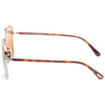 Tom Ford // Women's // FT1029-12G-57 Shiny Dark Ruthenium + Brown Mirror