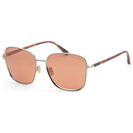 Tom Ford // Women's // FT1029-12G-57 // Shiny Dark Ruthenium + Brown Mirror