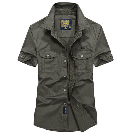 Cargo Button-Up Shirt // Army Green (XS)