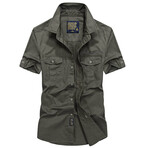 Cargo Button-Up Shirt // Army Green (2XL)