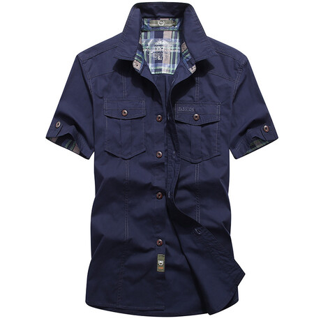 Tactical Button-Up Shirt // Navy Blue (XS)