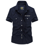 Cargo Button-Up Shirt // Navy Blue (L)