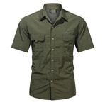 Military Army Button-Up Shirt // Army Green (XS)