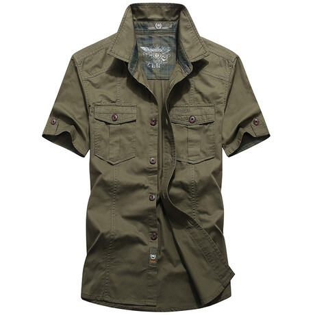 Tactical Button-Up Shirt // Army Green (XS)