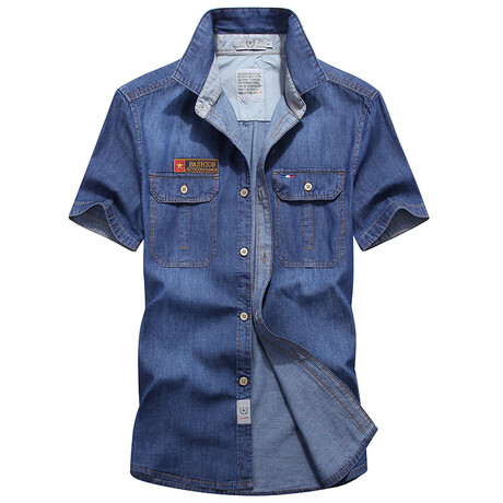Denim Button-Up Shirt // Blue (XS)
