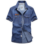 Denim Button-Up Shirt // Blue (2XL)
