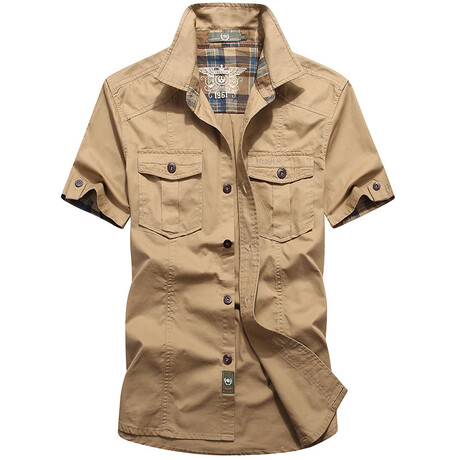 Tactical Button-Up Shirt // Khaki (XS)