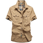Tactical Button-Up Shirt // Khaki (2XL)