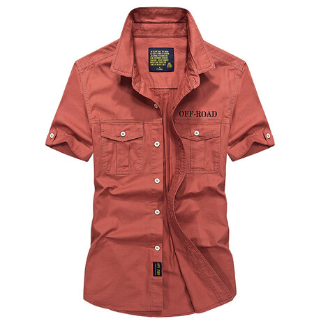Cargo Button-Up Shirt // Orange (XS)