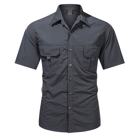 Military Army Button-Up Shirt // Dark Gray (XS)