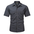 Military Army Button-Up Shirt // Dark Gray (L)