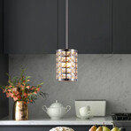Hermoza Metal & Crystal Pendant Lights (39.4"L x 5.9"W x 8.7"H)