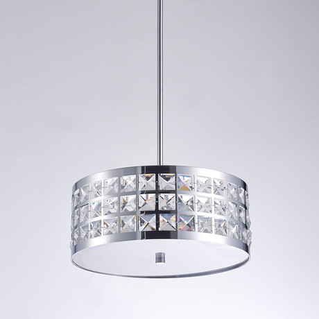 Hermoza Metal & Crystal Pendant Lights (39.4"L x 13.8"W x 5.5"H)