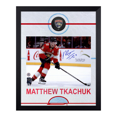 Matthew Tkachuk // Florida Hockey // Signed Graphic Rink 19x23 Frame