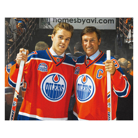 Wayne Gretzky & Connor McDavid // Edmonton Oilers // Wrapped Canvas 16x20