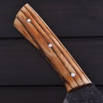 High Carbon Butcher Knife // Burn Ash Wood // 7435