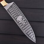 J2 Steel Kitchen Knife // Smooth Bone with Acrylic Resin // 7419