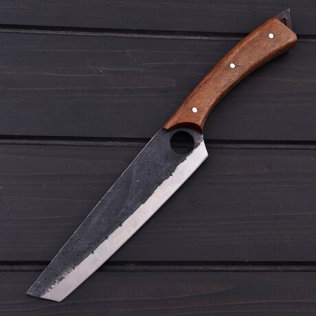 High Carbon Steel Kitchen Knife // Brown Pakka Wood // 7407