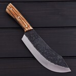 High Carbon Butcher Knife // Burn Ash Wood // 7435