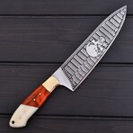 J2 Steel Kitchen Knife // Smooth Bone with Acrylic Resin // 7419