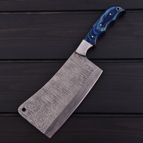 Butcher Cleaver // Blue Pakka Wood // 7417