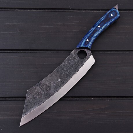 High Carbon Steel Chef Knife // Blue Pakka Wood // 7413