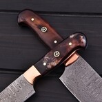 Damascus Chef // 2 Pcs Set // Dyed Color Bone