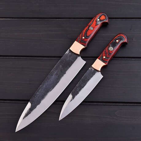 High Carbon Chef // 2 Pcs Set // Pakka Wood