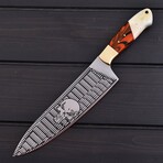J2 Steel Kitchen Knife // Smooth Bone with Acrylic Resin // 7419
