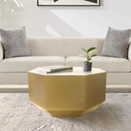 Byzantine Octagon Shape Coffee Table, Brass