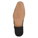 Grace // Leather Lizard Textured Double Monk Strap // Black (US: 9.5)