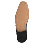 Grace // Leather Lizard Textured Double Monk Strap // Navy (US: 10.5)