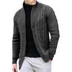 Cable Knit Cardigan // Dark Gray (XL)