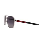 Men's // Prada Sport PS55WS 1BC06G Aviator Sunglasses // Gunmetal + Polarized Grey Lenses